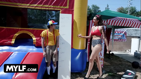 MYLF – Fucking an Extra Tall MILF In a Bounce House! Big Facial Finish.
